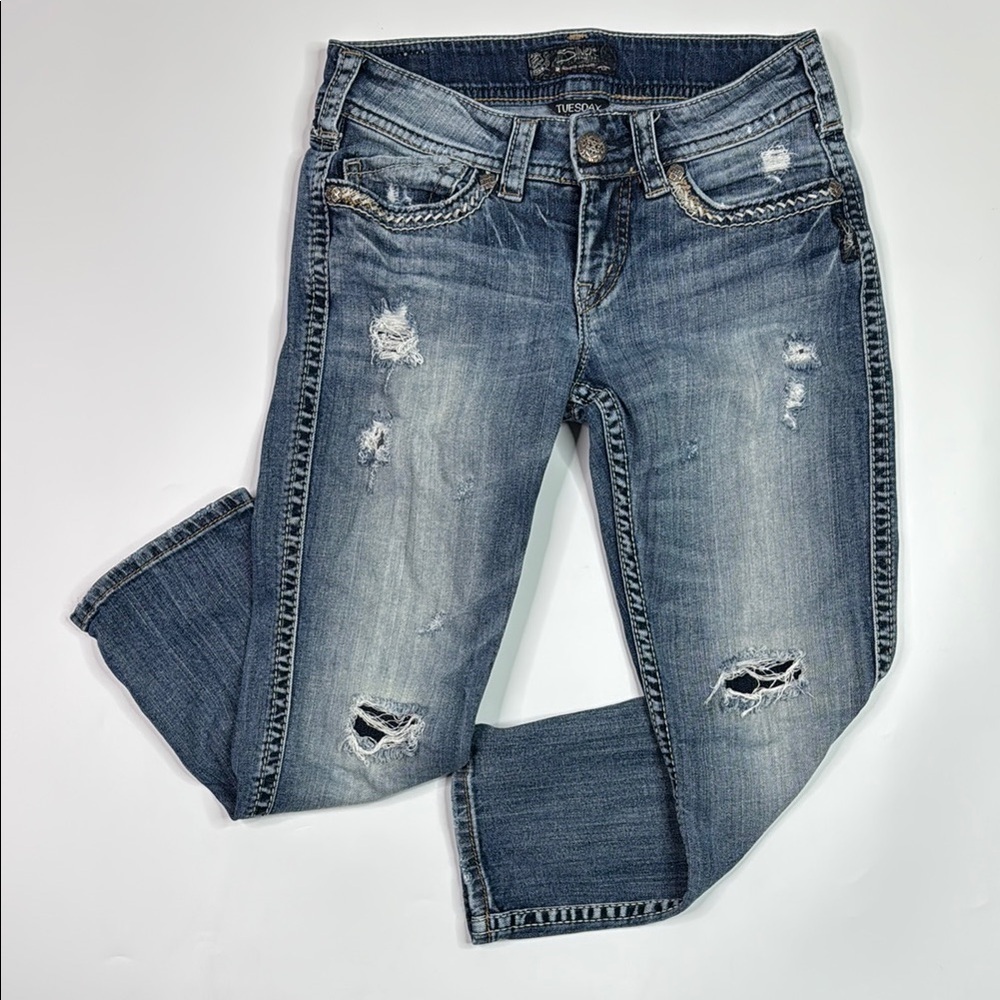 Silver Jeans Tuesday Low Capri Denim Pants Size 26